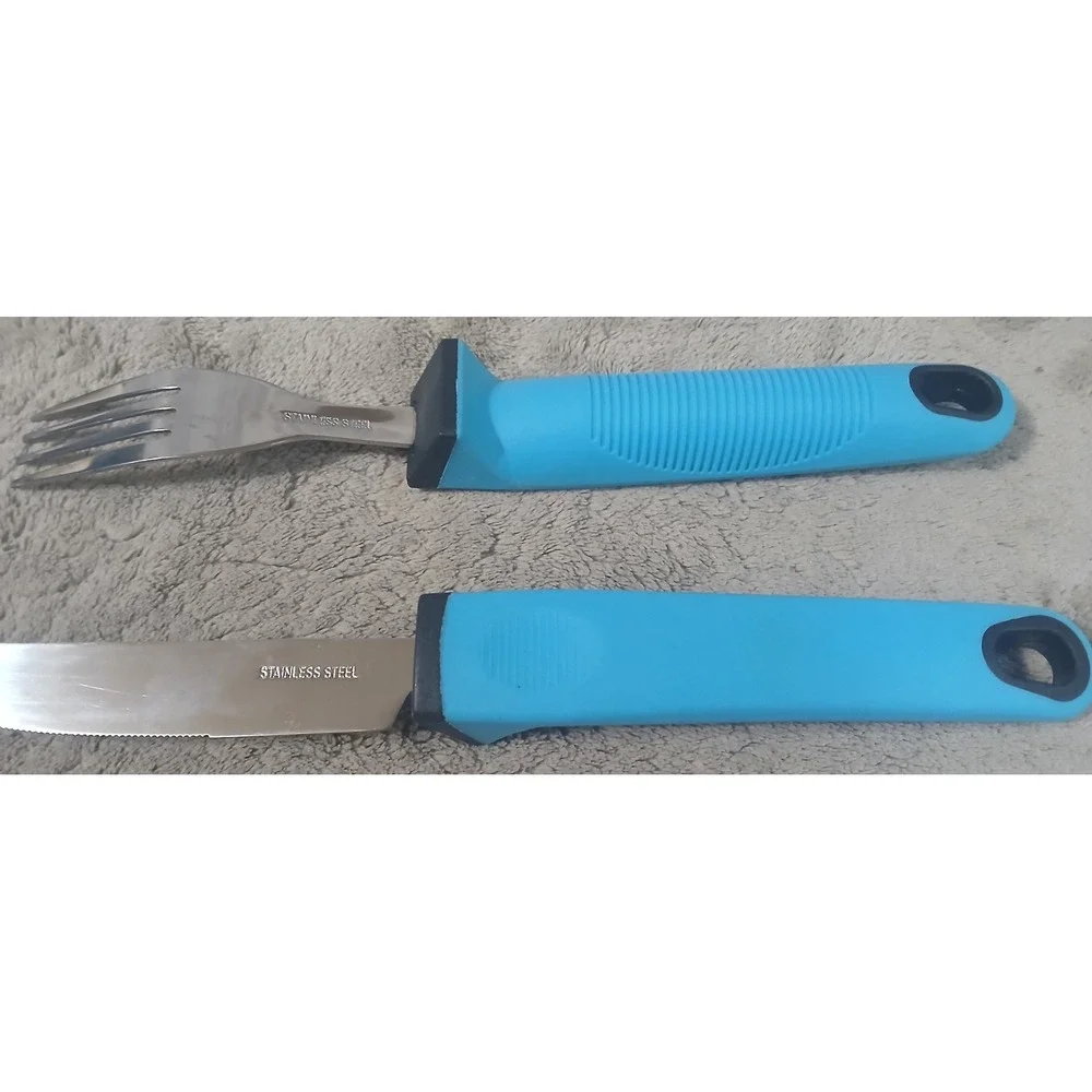 BunMo Adaptive Utensils 11pc‎ Set Weighted Non-Slip Grip Arthritis Parkinson Aid